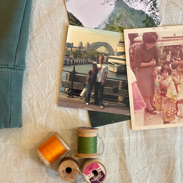 DIAMOND HEAD- ivory on forest green