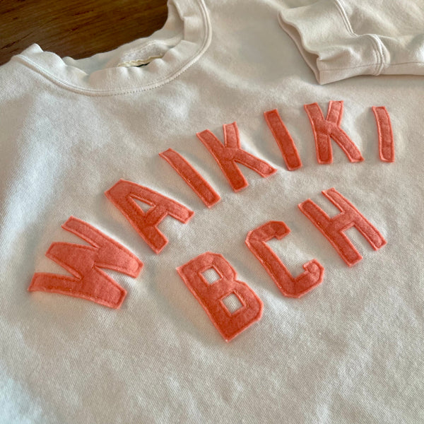 WAIKIKI BCH. - coral on white