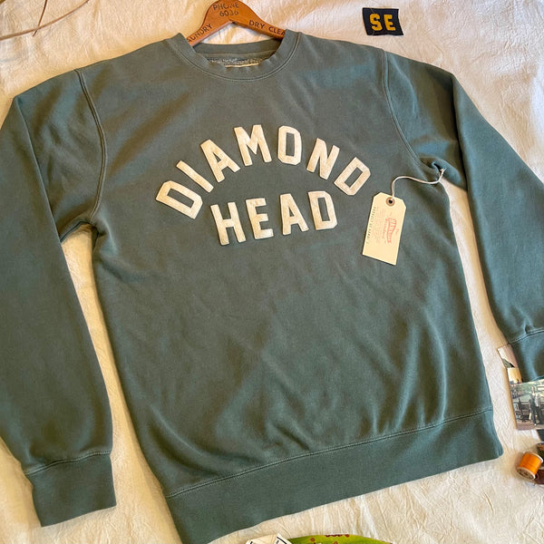 DIAMOND HEAD- ivory on forest green